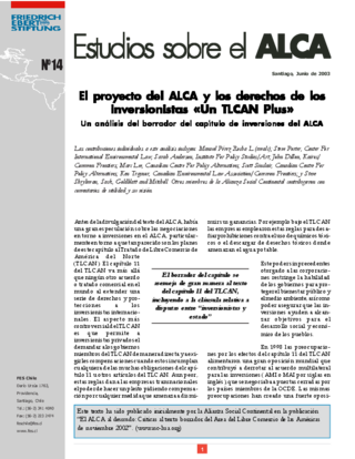 El proyecto del ALCA y los derechos de los inversionistas "Un TLCAN Plus"