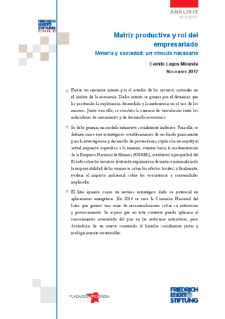 Matriz productiva y rol del empresariado