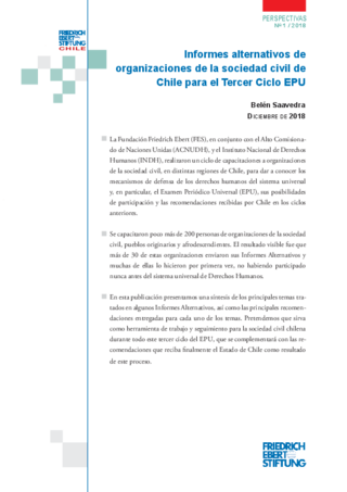 Informes alternativos de organizaciones de la sociedad civil de Chile para el Tercer Ciclo EPU