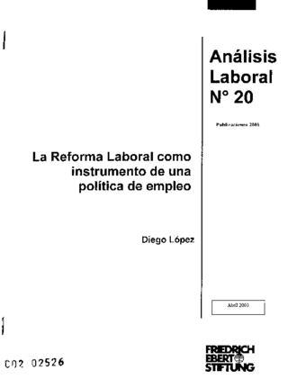 La reforma laboral como instrumento de una política de empleo